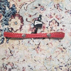Simply Basic Southwestern Red Woven Leather with Silver Buckle Size Small